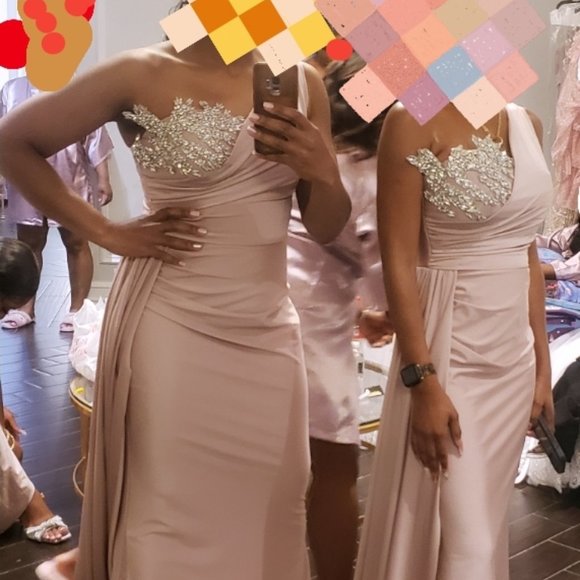 Portia & Scarlett One Shoulder Dress Mauve Purple Size 6 - Picture 4 of 4